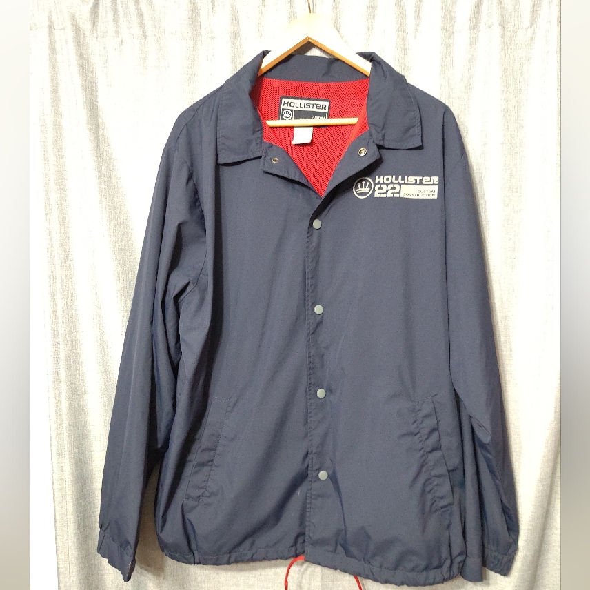 Hollister 22 Windbreaker Hollister Co Buttons Sz Xl Red Mesh Pacific Merchant